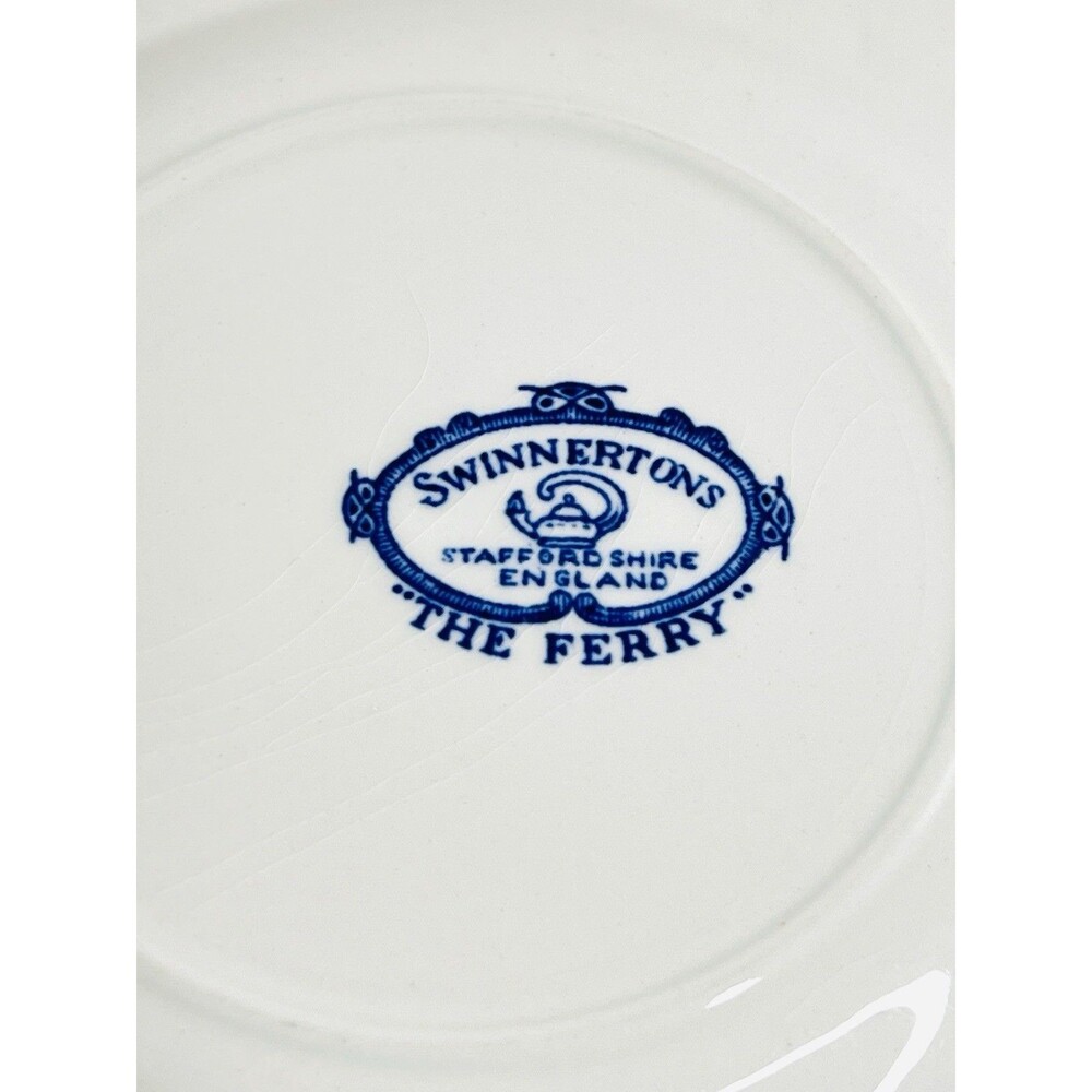 Vintage Swinnertons The Ferry Blue Transferware 6" Bread Side Plate England - Picture 5 of 7